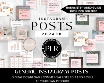 Plr Bundle | Social Media Templates | Canva Templates | Instagram Feed | Facebook Planner | Master Resell Rights | Plr Instagram Posts