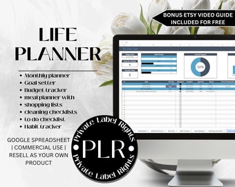 Digital Google Sheet Calendar Template, Daily Schedule Task Tracker, Digital Planner Spreadsheets, Resell rights, PLR Template,