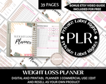 Workout Tracker | Plr Fitness Planner | Printable Weight Loss Journal | Fitness Journal | Plr Weight Loss Planner | Plr Ebook