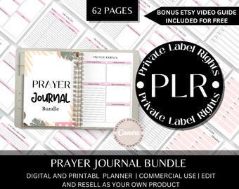 Plr Prayer Journal | Commercial Resell Rights License | Canva Template | Plr Digital Journal | Commercial Use Journal | Plr Ebooks