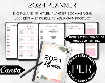 Agenda numérique Plr | Modèles de planificateur Plr | fait pour vous et prêt à revendre | Vendre sur Etsy | Modèles de notions | Droits de revente