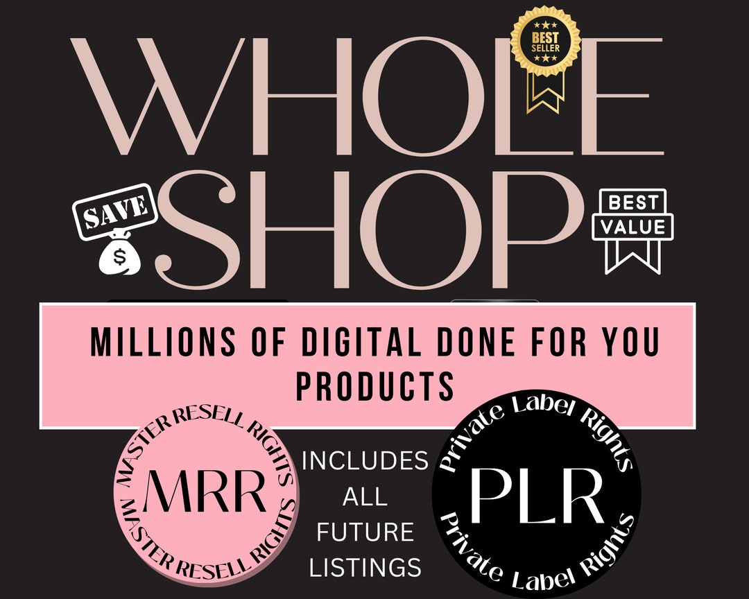 WHOLE SHOP BUNDLE With Lifetime Access & Resell Rights Plr Master ...