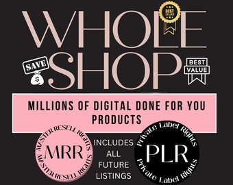 WHOLE SHOP BUNDLE with Lifetime Access & Resell Rights Plr Master Resell Rights Digital Products Planners and Templates google spreadsheets