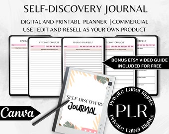 Autoconciencia y crecimiento / Plantilla Canva / Plr Spiritual Shadow Work Canva Journal / Derechos de reventa / Uso comercial