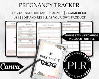 Pregnancy tracker| Resell Rights | PLR Canva Template | Pregnancy Diary | Baby bump tracker | Bump To Baby | New mother gift