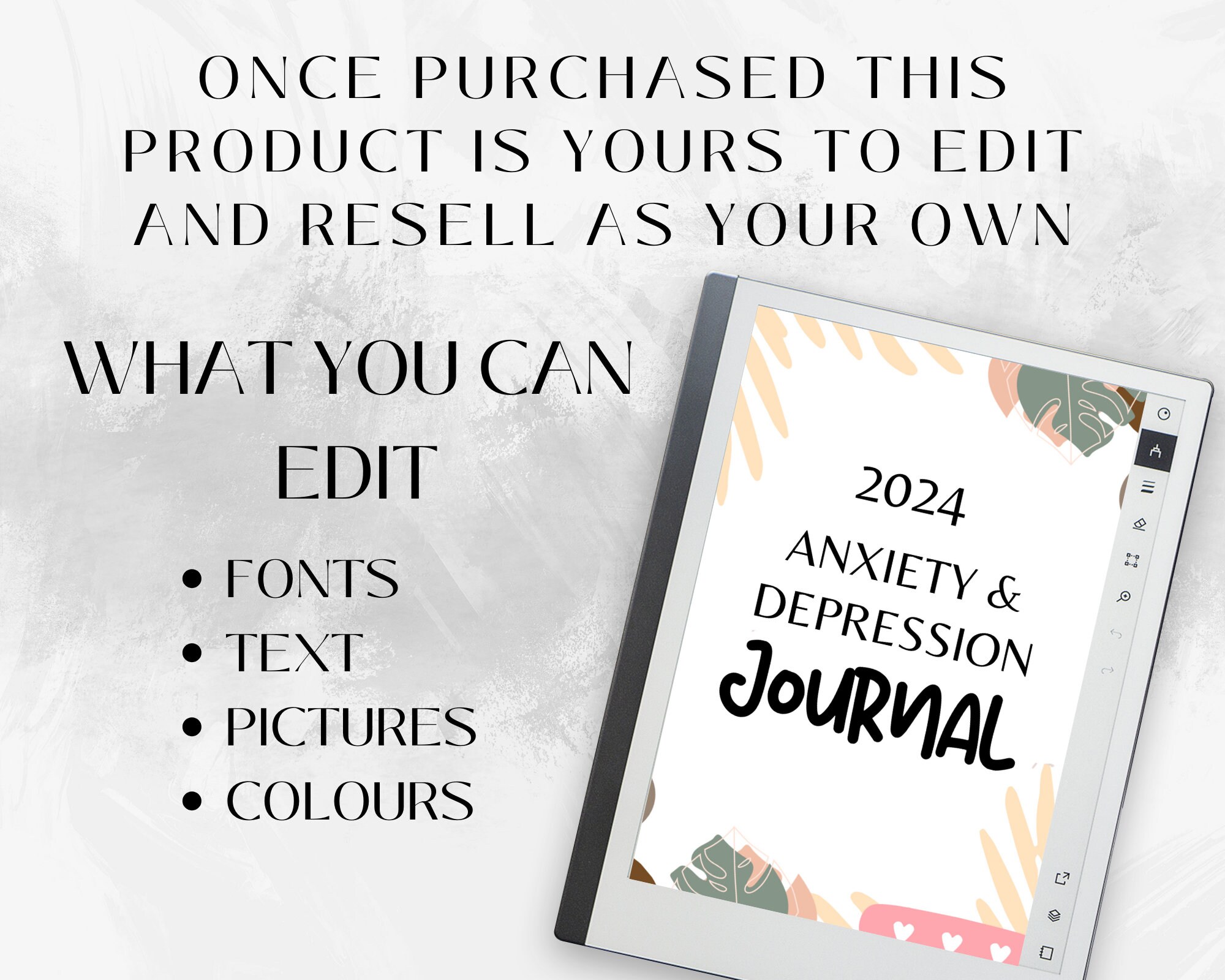 Plr Templates | Self Care Planner | Canva Template | 2024 Anxiety ...