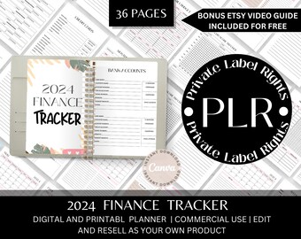 財務トラッカー | デジタル予算プランナー | PLR プランナー | 予算トラッカー | 貯蓄トラッカー | 財務プランナー | 再販権 | 2024 年度予算
