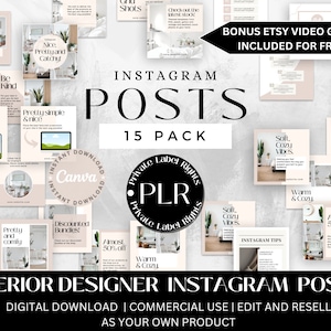 Social Media Templates | Plr Instagram Posts | Facebook Planner | Instagram Feed | Plr Instagram Planner | Plr Canva Template