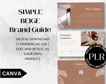 Canva Plr Template | Branding Guidelines Template | Easy Style Guide Canva Template | Brand Guide | Brand Strategy | Editable Canva Template