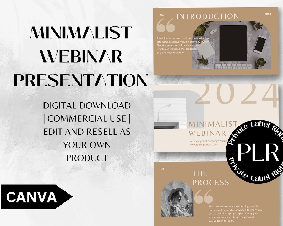Webinar Template | Canva Presentation | Plr Course Creator Template ...