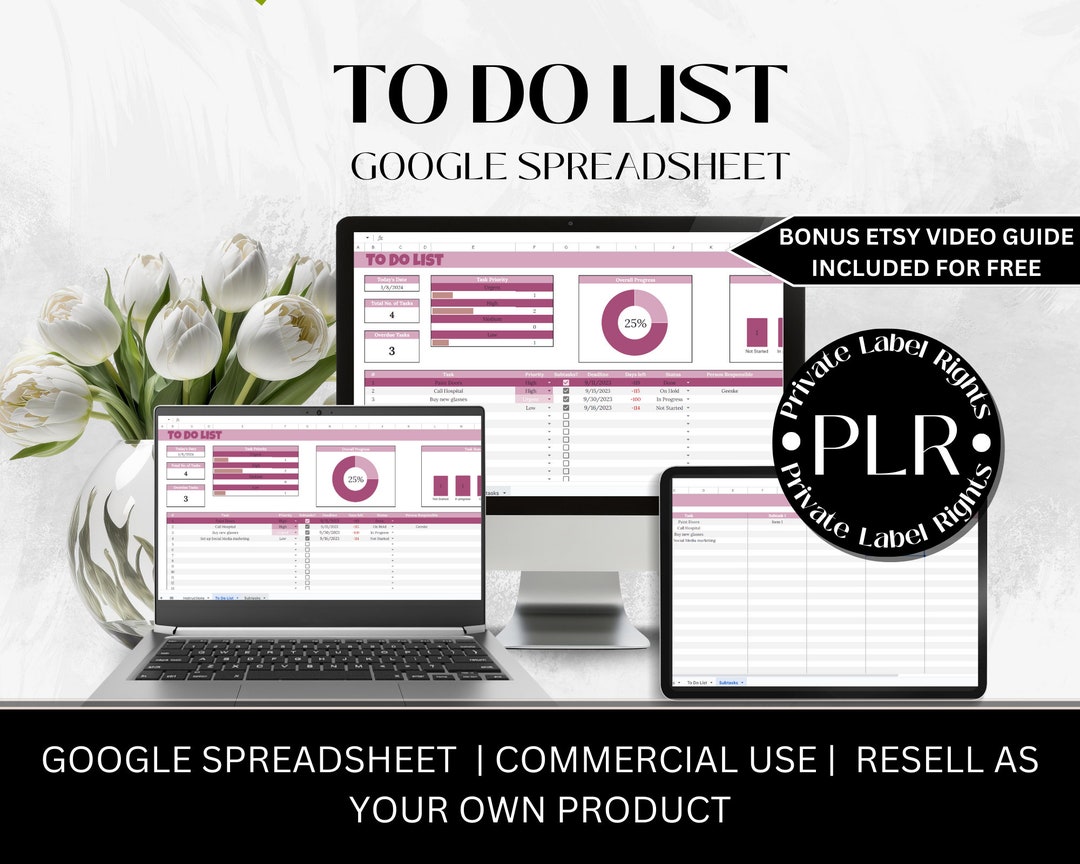 Life Planning | PLR Google Sheet | Organized Planning | to Do Tracker ...