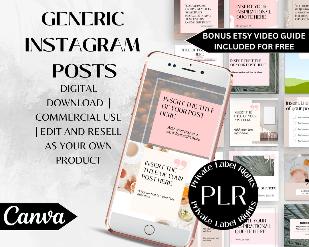 Plr Bundle | Social Media Templates | Canva Templates | Instagram Feed ...