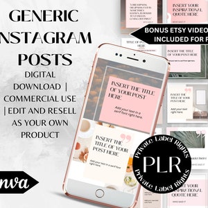 Plr Bundle | Social Media Templates | Canva Templates | Instagram Feed | Facebook Planner | Master Resell Rights | Plr Instagram Posts
