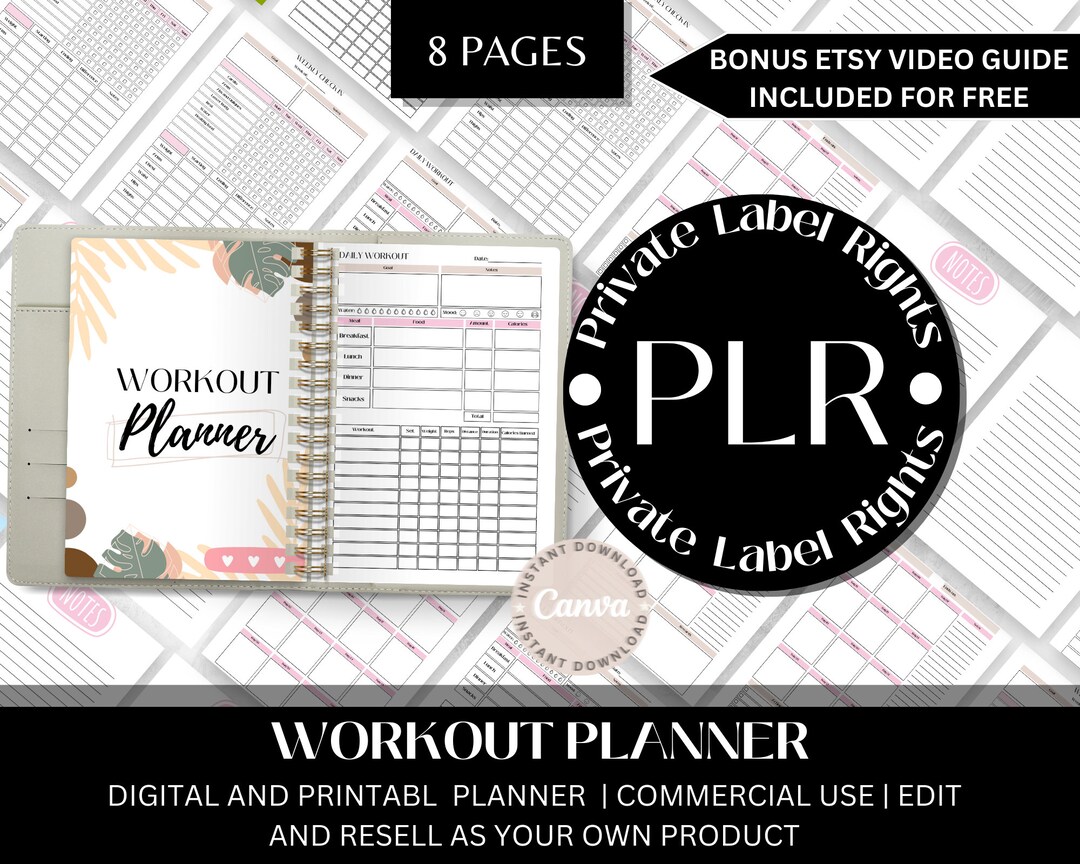 Digital Planner Template | Workout Tracker | Health Coach | Workout ...