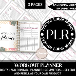 Digitale Planer Vorlage | Workout Tracker | Gesundheitscoach | Trainingsplan | Fitness Journal | Canva Planner Vorlage | Canva Ebook Vorlagen