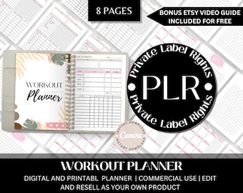 Digital Planner Template | Workout Tracker | Health Coach | Workout Plan | Fitness Journal | Canva Planner Template | Canva Ebook Templates