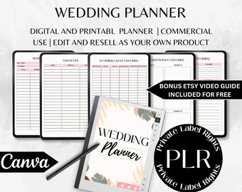 Commercial Use Resale Rights | Master Resell Rights | Mobile Itinerary | Plr Wedding Planner Template | Resell Invitations