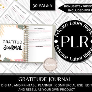 Plr Gratitude Journal | Plr Templates | Gratitude Journal Printable | Plr Printables | Commercial Use | Editable Journal | Resell Rights