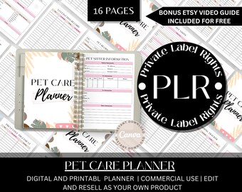 Fillable Pet Planner | Pet Planner Template | Pet Tracker | Canva Planner | Commercial Use Planner | Printable Pet Planner