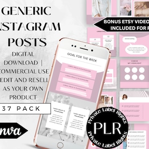 Social Media Templates | Plr Product | Plr Canva Template | Plr Instagram Planner | Facebook Planner | Instagram Templates | Plr Bundle