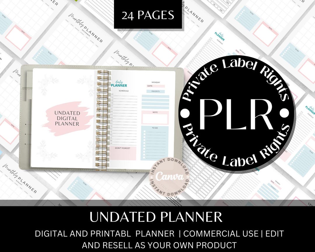 Commercial Use | Plr Planner | Editable Canva Templates | Resell ...