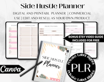Side Hustle | Resell Rights | Plr Ebook Selling Digital Products | Commercial Use | Digital Planner | Editable Ebook Canva | Business Ideas