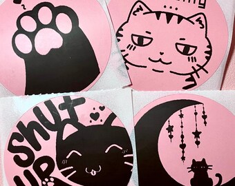 Paquete de pegatinas de papel Cat