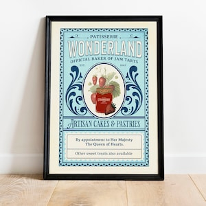 Alice in Wonderland Vintage Retro Print – Queen of Hearts – Unframed Print