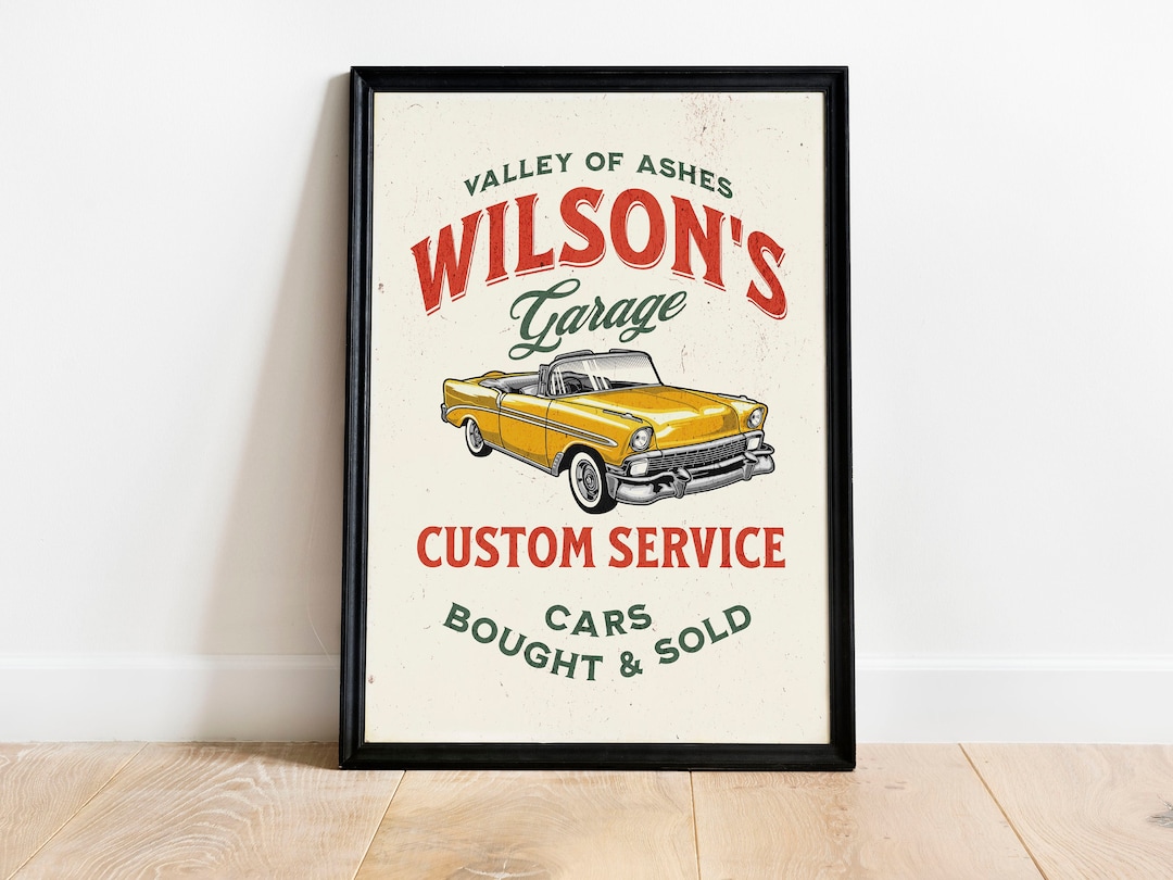 The Great Gatsby Wilson's Garage Vintage Retro Print Car Poster