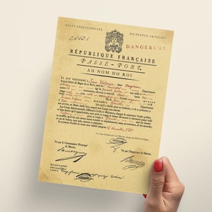 Jean Valjean Parole Document A5 Art Print – Passeport Jaune – Les Miserables – Victor Hugo