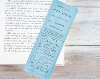 Charles Dickens Bookmark – Vintage Library Card – Bibliography