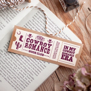 Cowboy Romance Bookmark – Ticket Bookmark – Cute Bookmarks – Bookish Gift