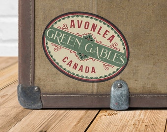 Green Gables Vintage Travel Sticker – Avonlea – Fictional Destinations Travel Stickers – Die Cut Sticker