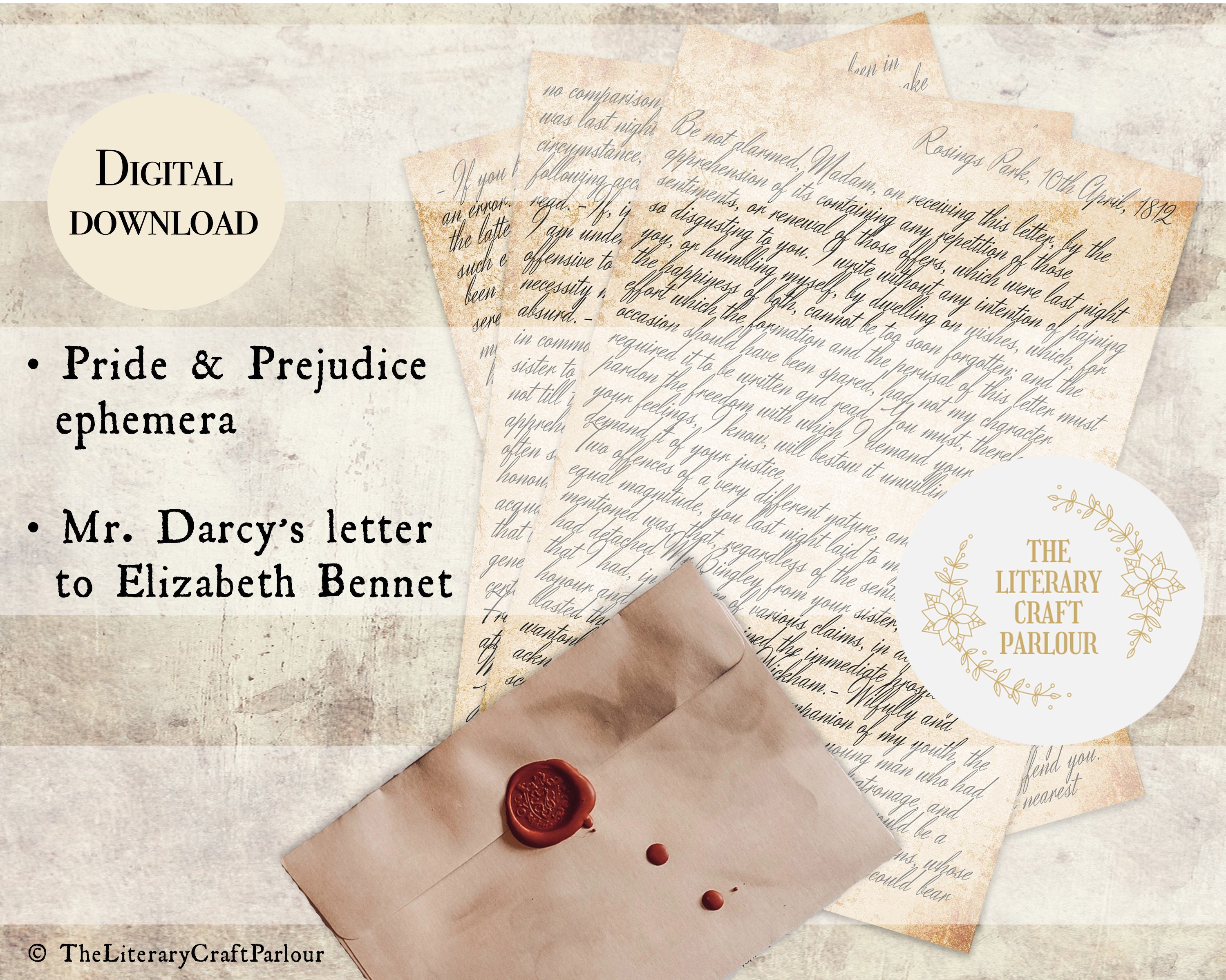 Mr Darcy's Letter to Elizabeth Pride and Prejudice Etsy