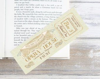 Phantom of the Opera Bookmark – Ticket For Box 5 – Palais Garnier Opera House