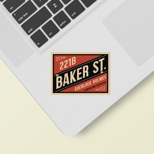 Baker Street Vintage Travel Sticker Fictional Destinations Travel Stickers Sherlock Matte Vinyl Die Cut Sticker image 2