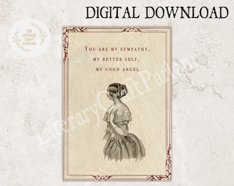 Jane Eyre Valentine's Card, Dark Academia Gift (Digital Download)