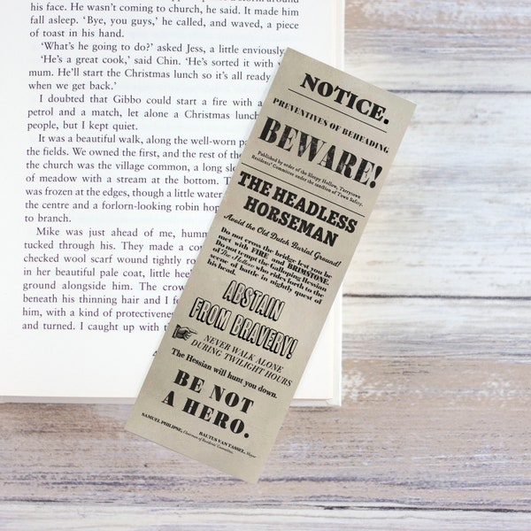 Sleepy Hollow Bookmark – Vintage Poster – Beware The Headless Horseman