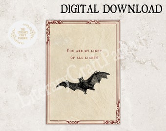 Dracula Valentine's Card, Gothic Bookish Gift (Digital Download)
