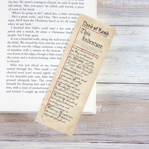 Wuthering Heights Bookmark – Vintage Land Deed – Heathcliff