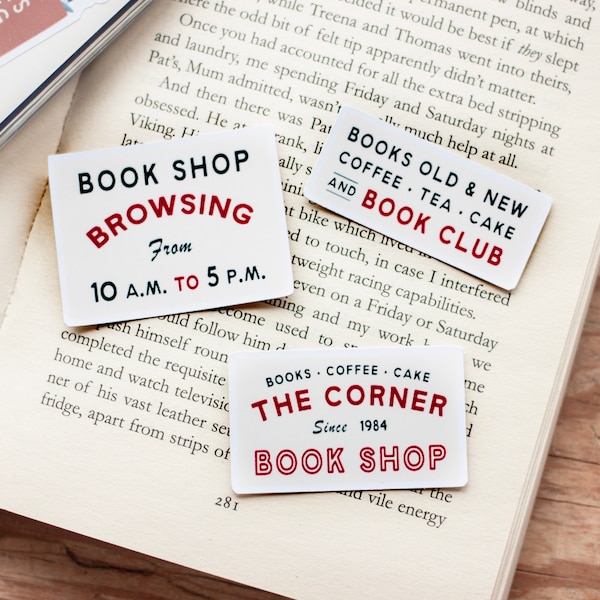 Vintage Bookshop Waterproof Stickers – Kindle Decor, Book Lover Gift