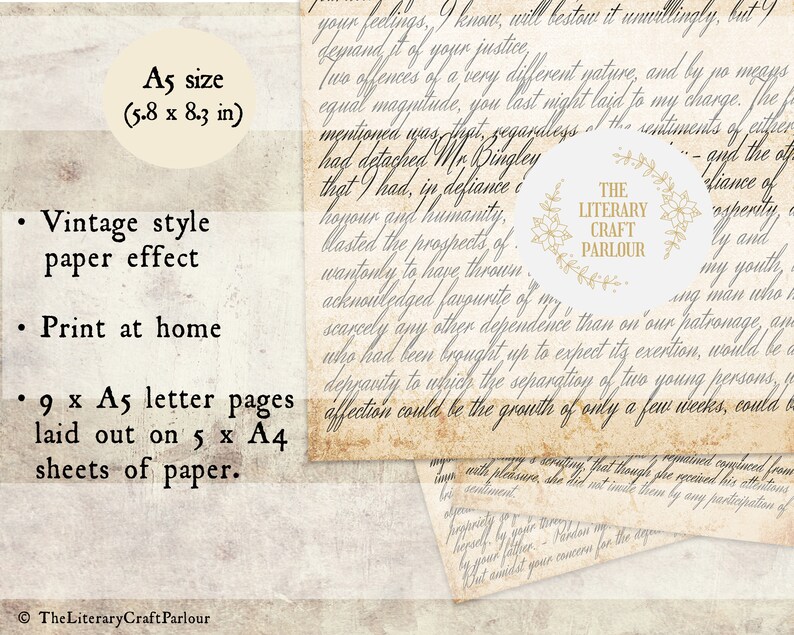 Mr Darcy s Letter To Elizabeth Bennet Pride And Prejudice Etsy