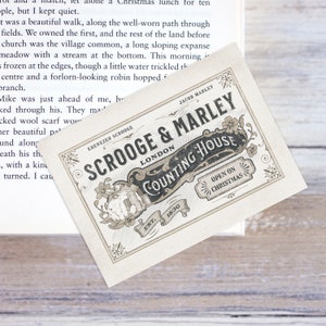 Scrooge and Marley Trade Card Bookmark – A Christmas Carol – Charles Dickens