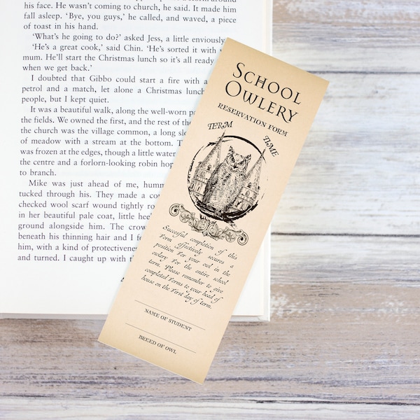 Wizard Bookmark – School Owlery – Owlery Reservation Form