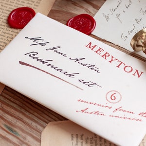 Jane Austen Bookmark Set – Gift For Austen Fan – Regency Letter Packaging
