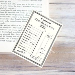 Pride and Prejudice Bookmark – Lambton Inn Receipt – Literary Ephemera – Vintage Receipt