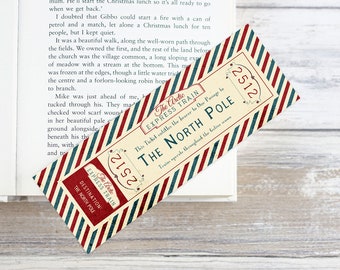 North Pole Ticket Bookmark – Christmas Train Ride