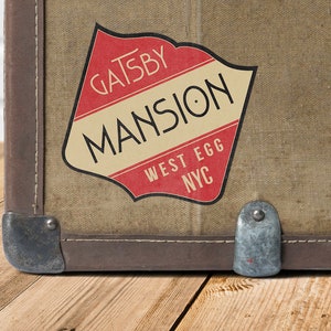 Gatsby Mansion Vintage Travel Sticker – The Great Gatsby – Fictional Destinations Travel Stickers