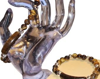 Natural Arc Shape Tiger Eye Stone Beads bracelet