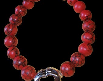 Red turquoise n Heart Shape